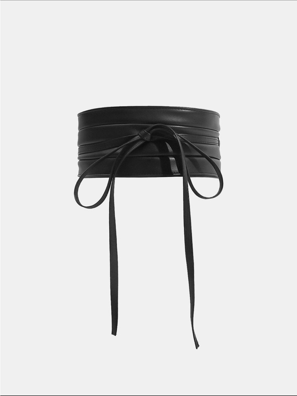 Wide Self tie faux leather belt - one size